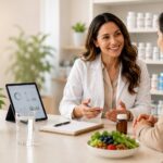 Patient discussing GLP-1 medications, metabolic health and provider-guided weight management with a healthcare professional.